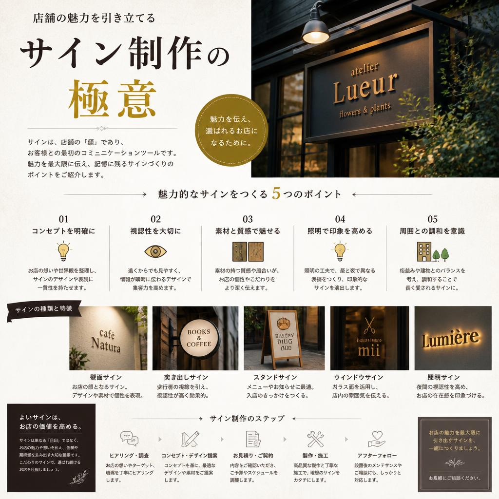 店舗の魅力を引き立てるサイン制作の極意