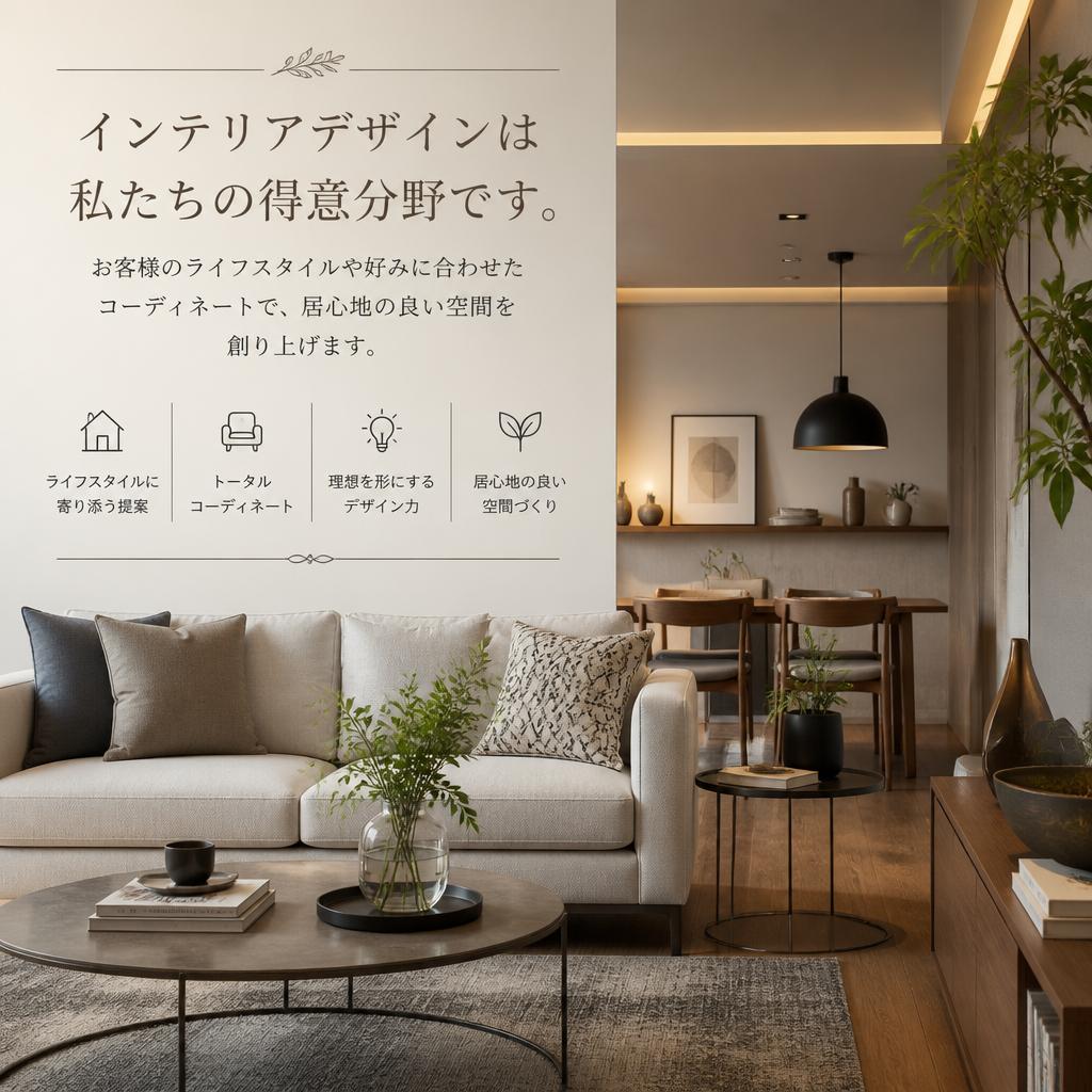 インテリアデザインで魅せる空間